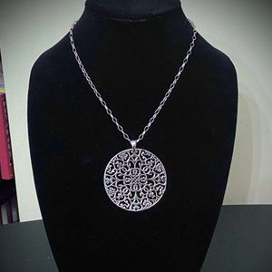 Large Milor Italy Filigree Pendant Necklace